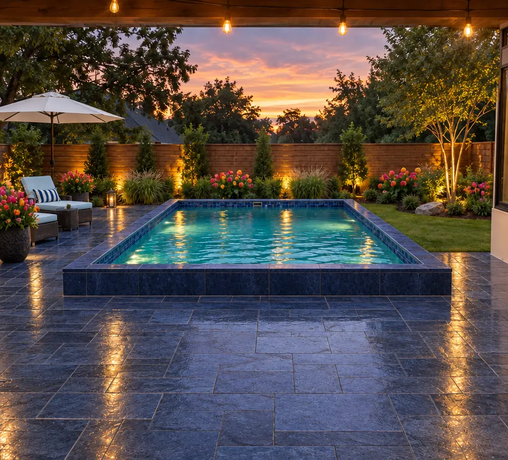 Semi-Inground Rectangular Swimming Pools design 3